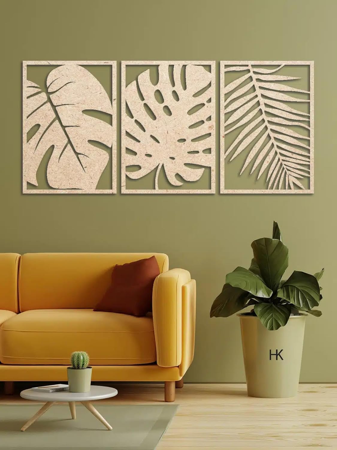 Wooden Wall Panel for Wall Décor | Wall Decoration Cutout for Home, Living Room, Bedroom & Office | 22 x 15 Inch Decorative Wall Art Panel Set