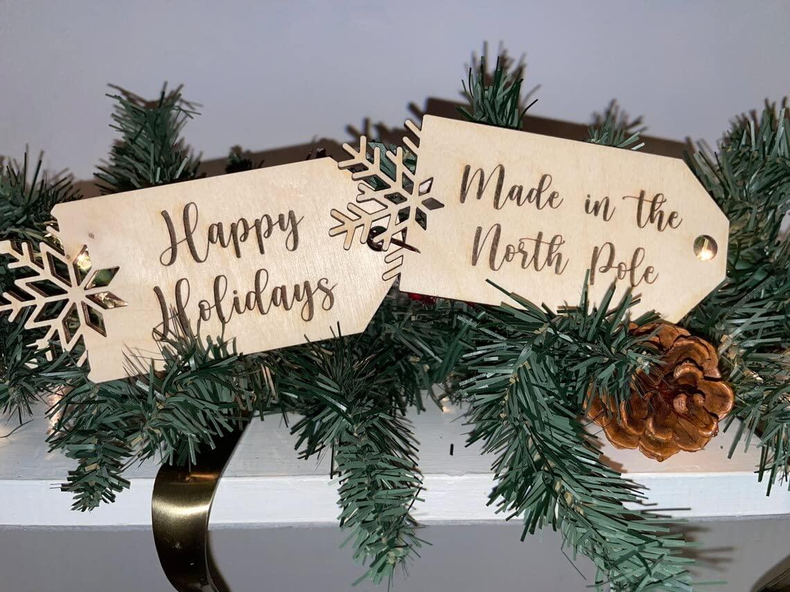 Haoser Unfinished Wooden Tags for Crafts with Holes and Twine, Wood Gift Tag (2.5 x 1.5 in, 20 Pack) - Haoser