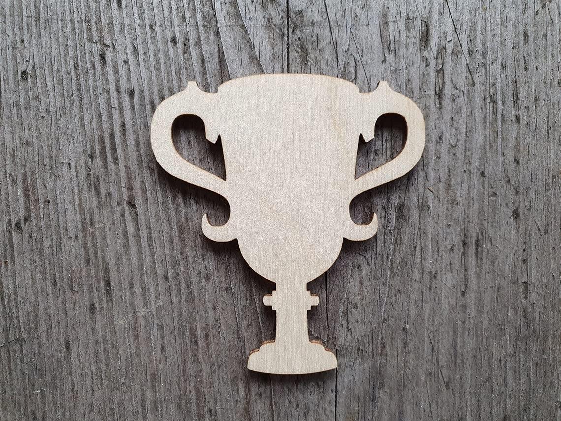 Haoser 3mm Wooden Trofee Cutouts for Scrapbooking Arts Crafts DIY Decoration Display Décor - Haoser