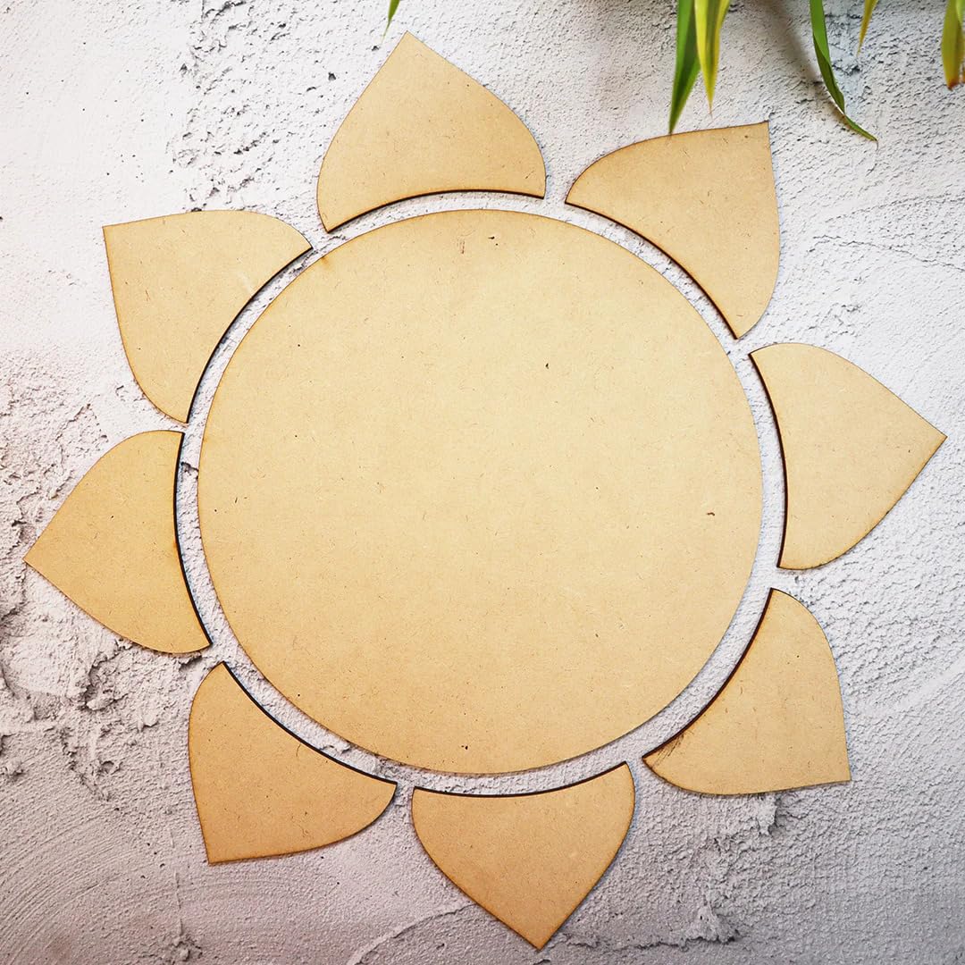 Wooden MDF Rangoli 10x10 Inch | DIY Base for Diwali Decoration & Mandala Art | Unfinished Craft Board | MDF Rangoli for Painting
