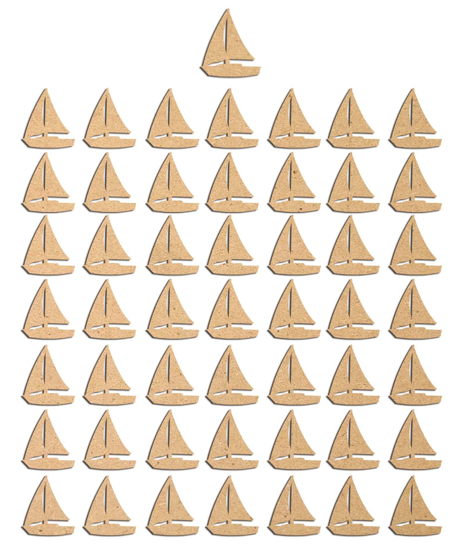 Haoser 3mm Wooden Boat Cutouts for Scrapbooking Arts Crafts DIY Decoration Display Décor - Haoser