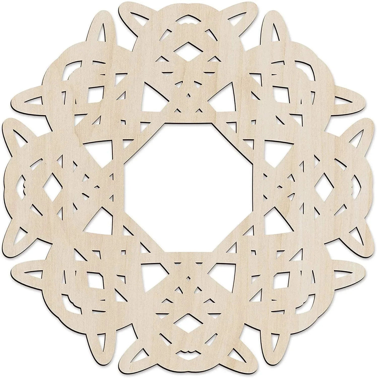 Haoser wooden mandala wall art Design 8, 30 cm birch plywood panel