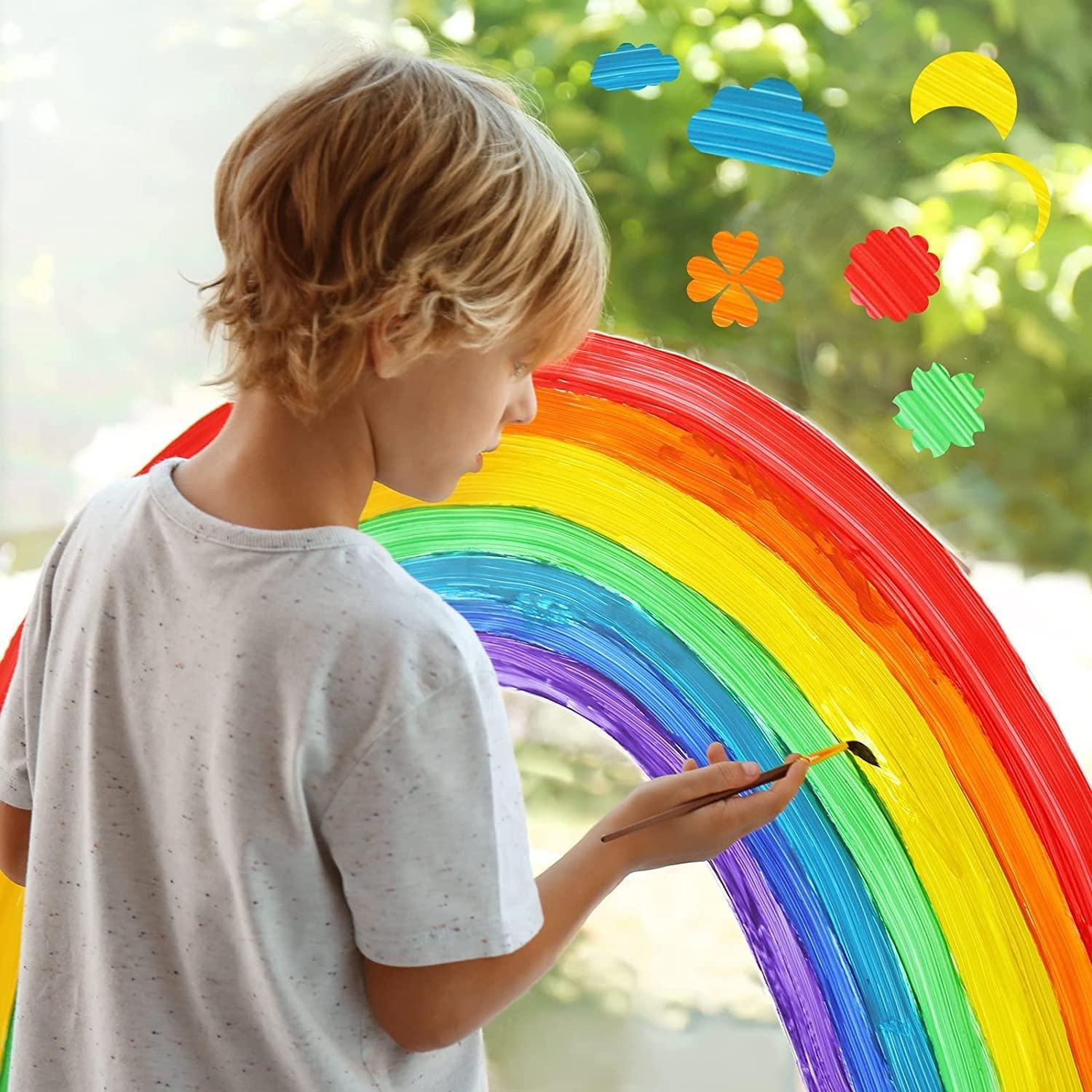 Haoser Simple Stencil Shapes - 12 Pieces,Geometric Shapes Stencils Simple Painting Stencils Triangle Round Stencils Wooden Color Drawing Templates Art Painting Templates for DIY Craft (4 in) - Haoser