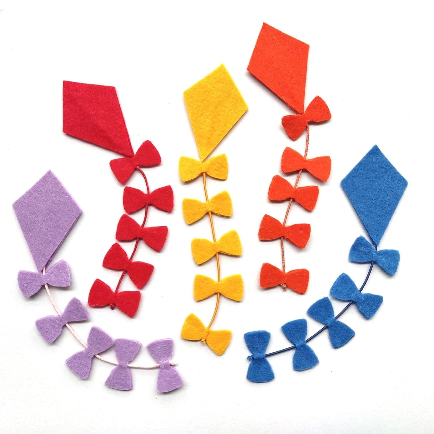 5 Pcs Felt Kite Die Cuts for DIY Craft & Decoration | Colorful Kite