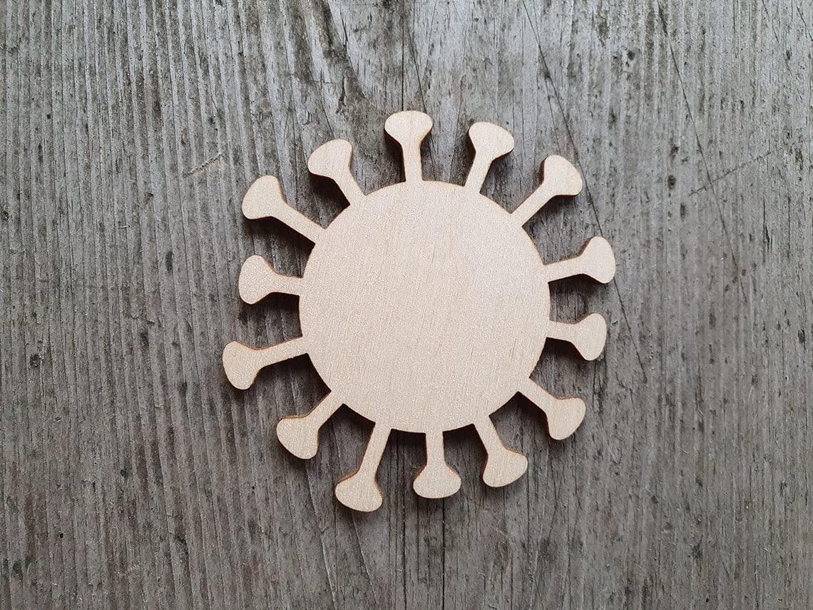 Haoser 3mm Wooden Virus Cutouts for Scrapbooking Arts Crafts DIY Decoration Display Décor - Haoser