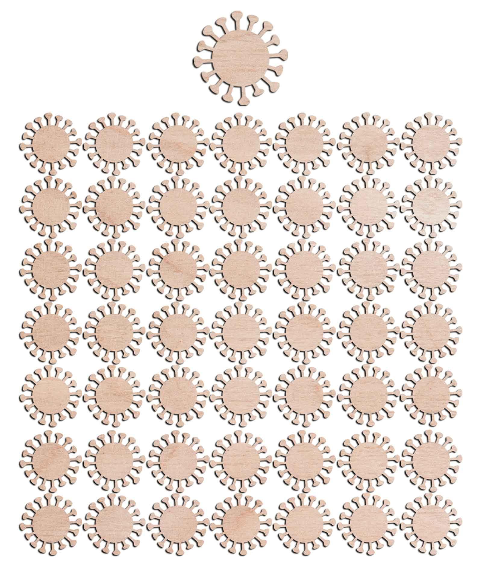 Haoser 3mm Wooden Virus Cutouts for Scrapbooking Arts Crafts DIY Decoration Display Décor - Haoser