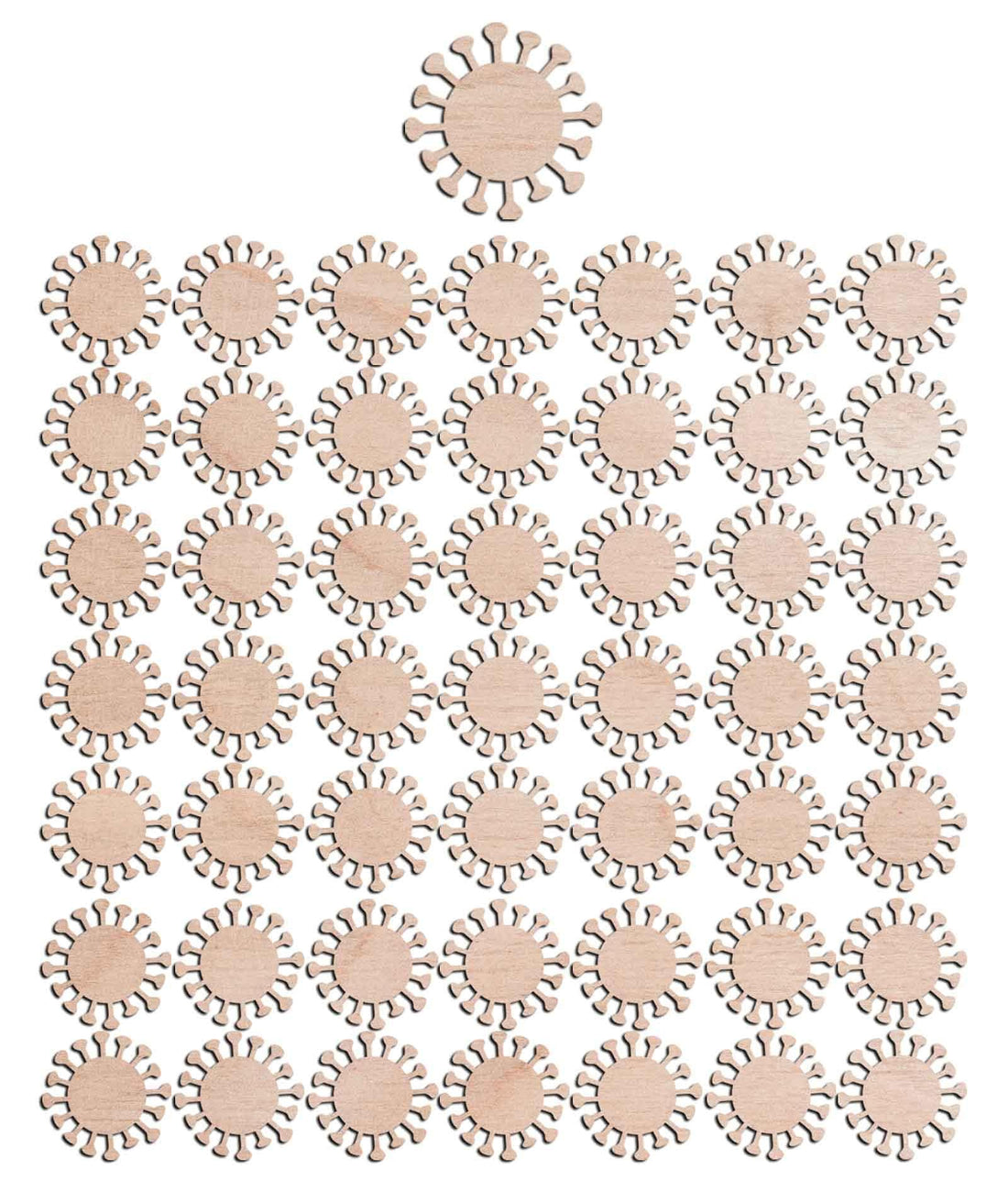 Haoser 3mm Wooden Virus Cutouts for Scrapbooking Arts Crafts DIY Decoration Display Décor - Haoser