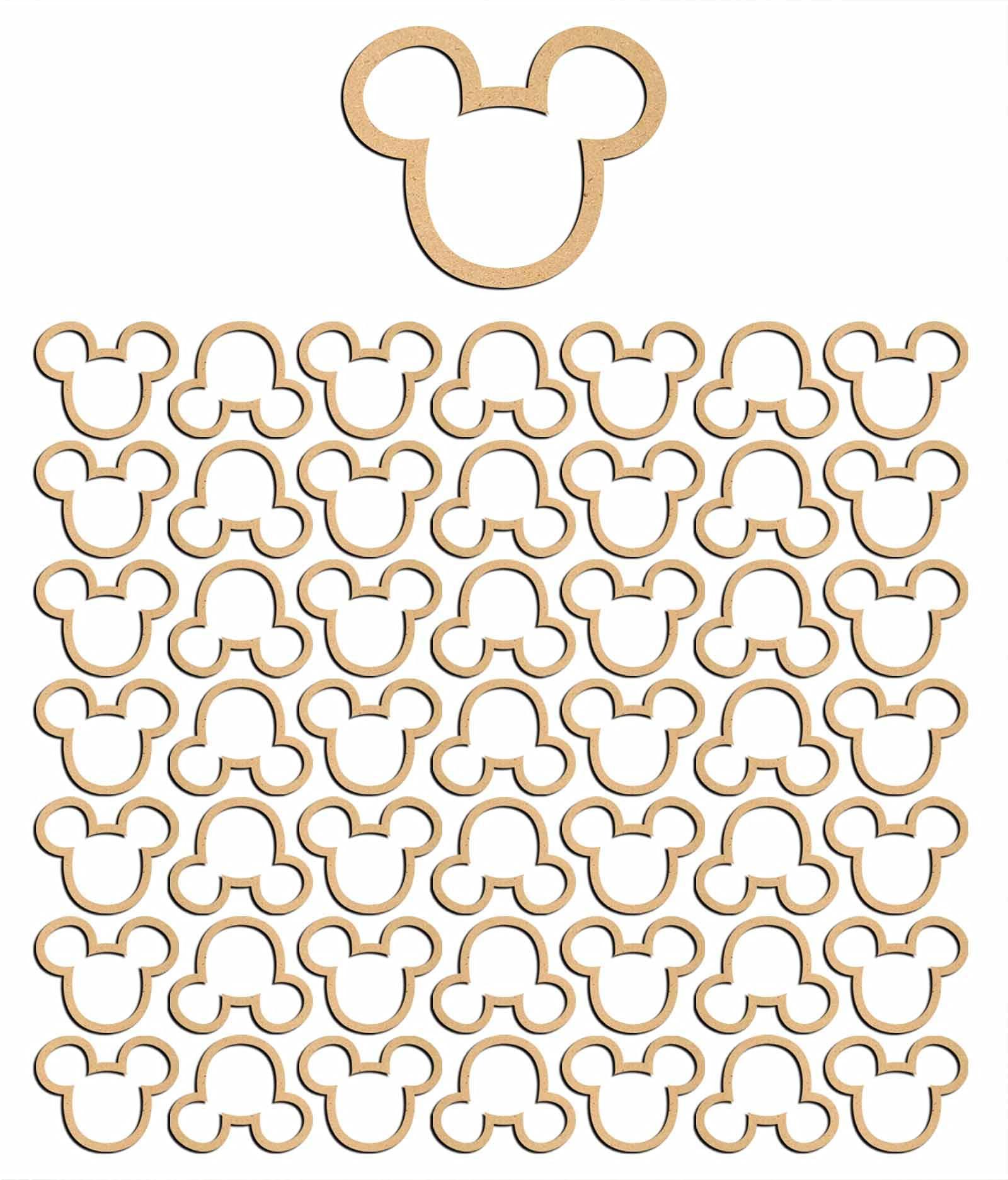 Haoser 3mm Wooden Micky Cutouts for Scrapbooking Arts Crafts DIY Decoration Display Décor - Haoser