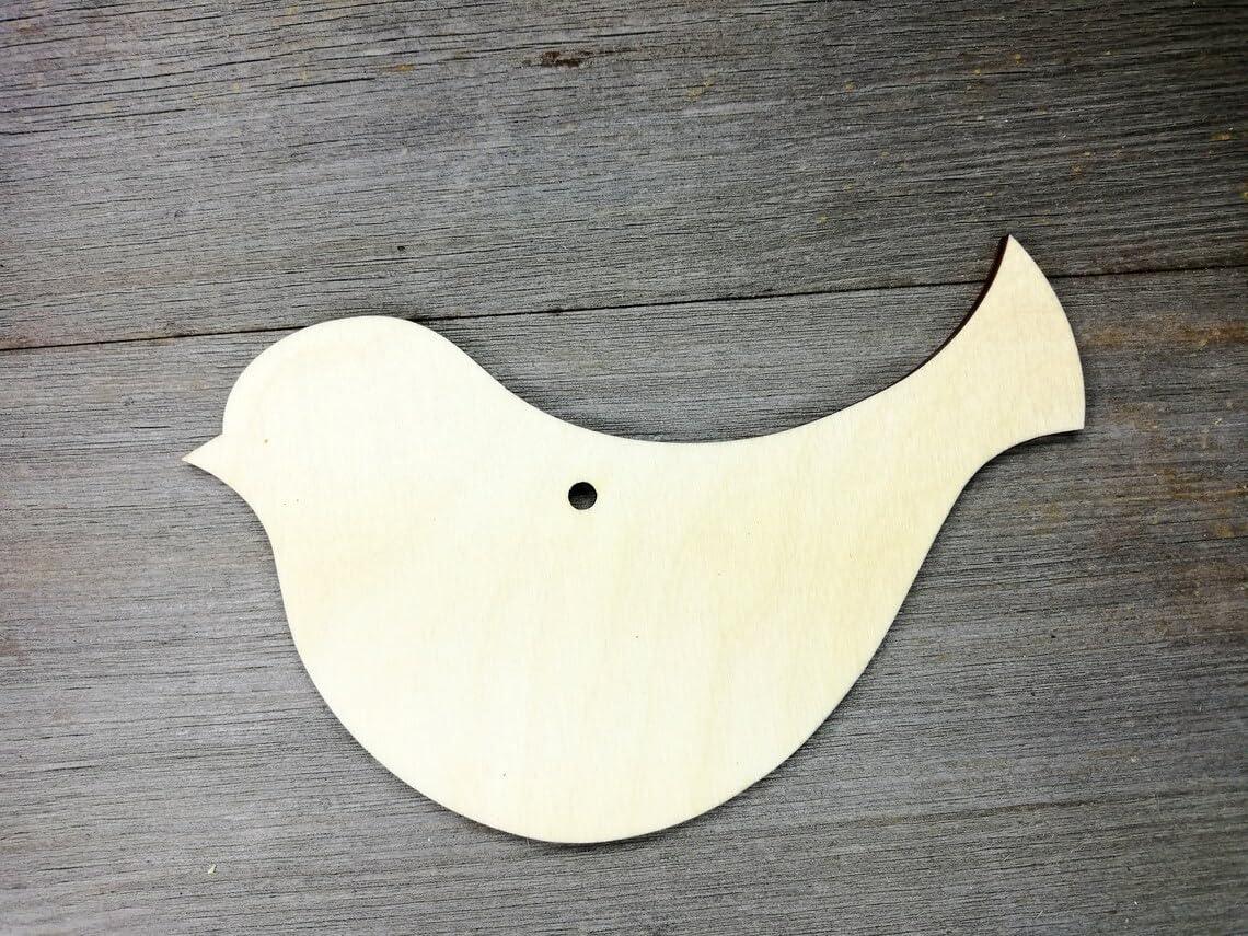 Haoser Pack 12 pcs Unfinished Wood Birds, Bird Wood Shapes, Bird Wood DIY Crafts Cutouts, Wooden Chime Birds,Bird Wood DIY Crafts Cutouts,Hanging Wooden Birds Ornaments,Wooden Cutouts Wood Bird - Haoser