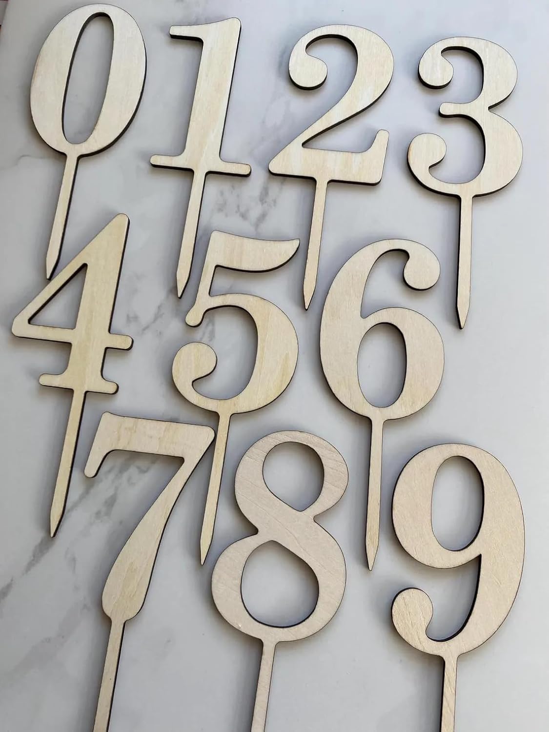 Wooden Number Cake Topper Set | Birthday Party Decoration for Boys & Girls