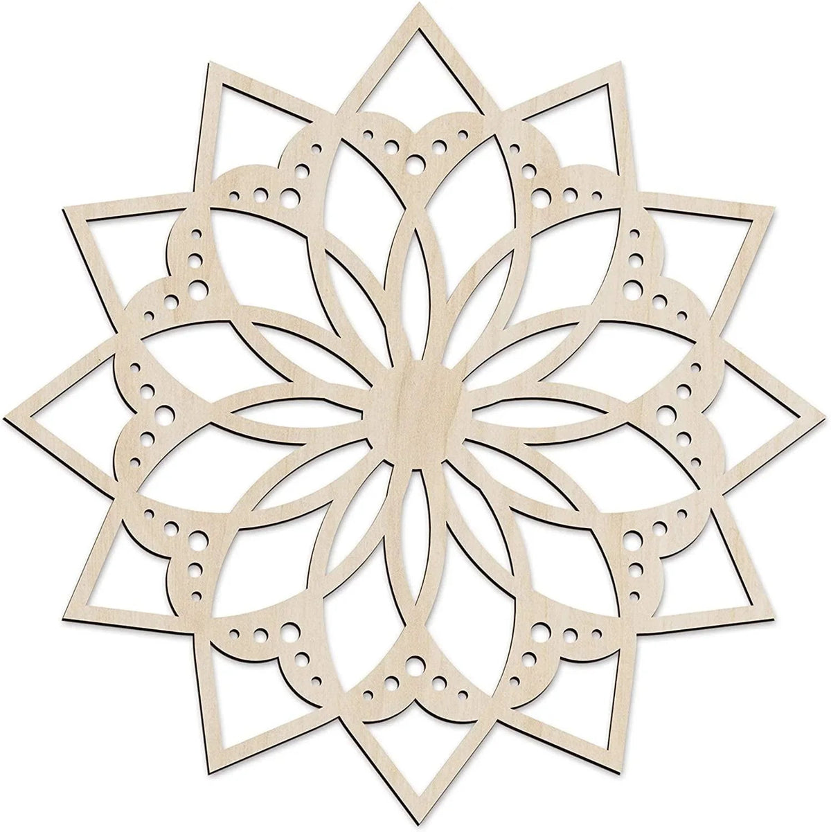 Haoser wooden mandala wall art Design 6, 30 cm birch plywood panel