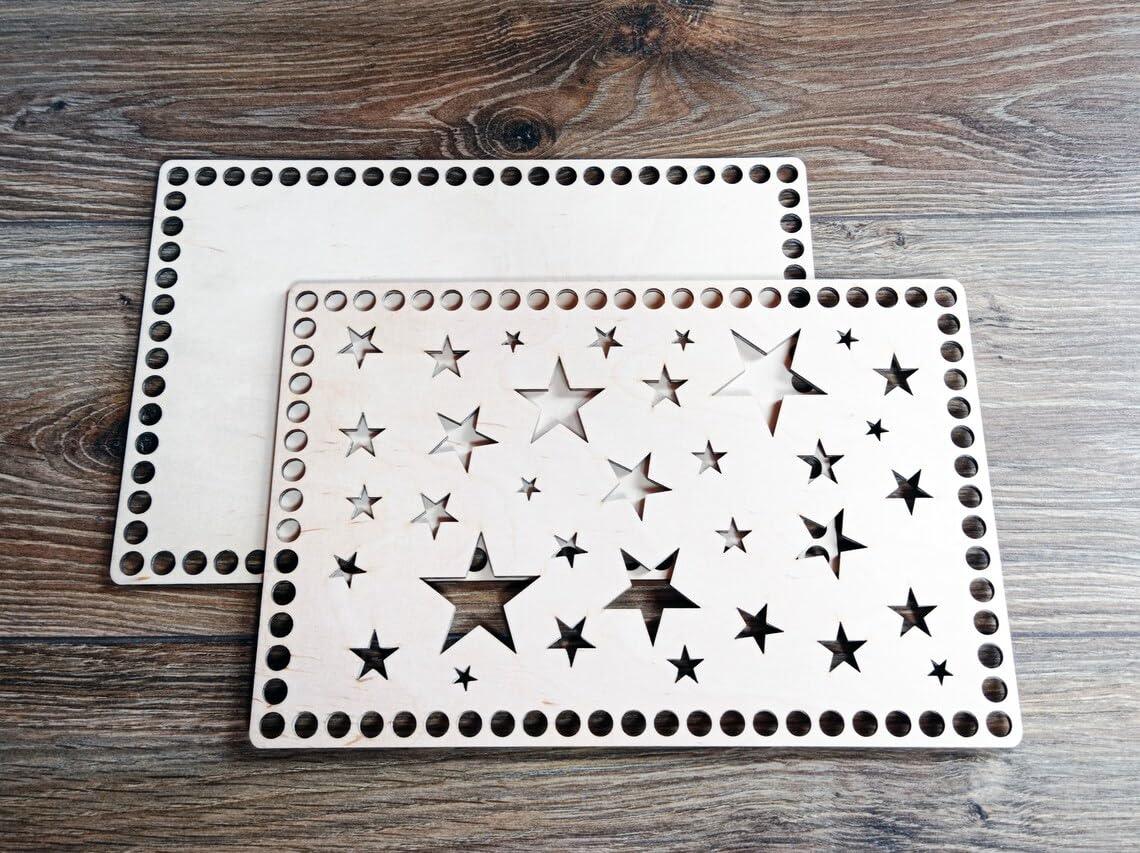 Haoser Mdf Wooden rectangle base for crochet basket, Craft DIY, Wood base Shaper for DIY Basket Craft Weaving Making Supplies Crochet basket wooden base, Crochet basket bottom, knitting bottom - Haoser