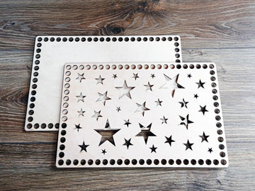 Haoser Mdf Wooden rectangle base for crochet basket, Craft DIY, Wood base Shaper for DIY Basket Craft Weaving Making Supplies Crochet basket wooden base, Crochet basket bottom, knitting bottom - Haoser