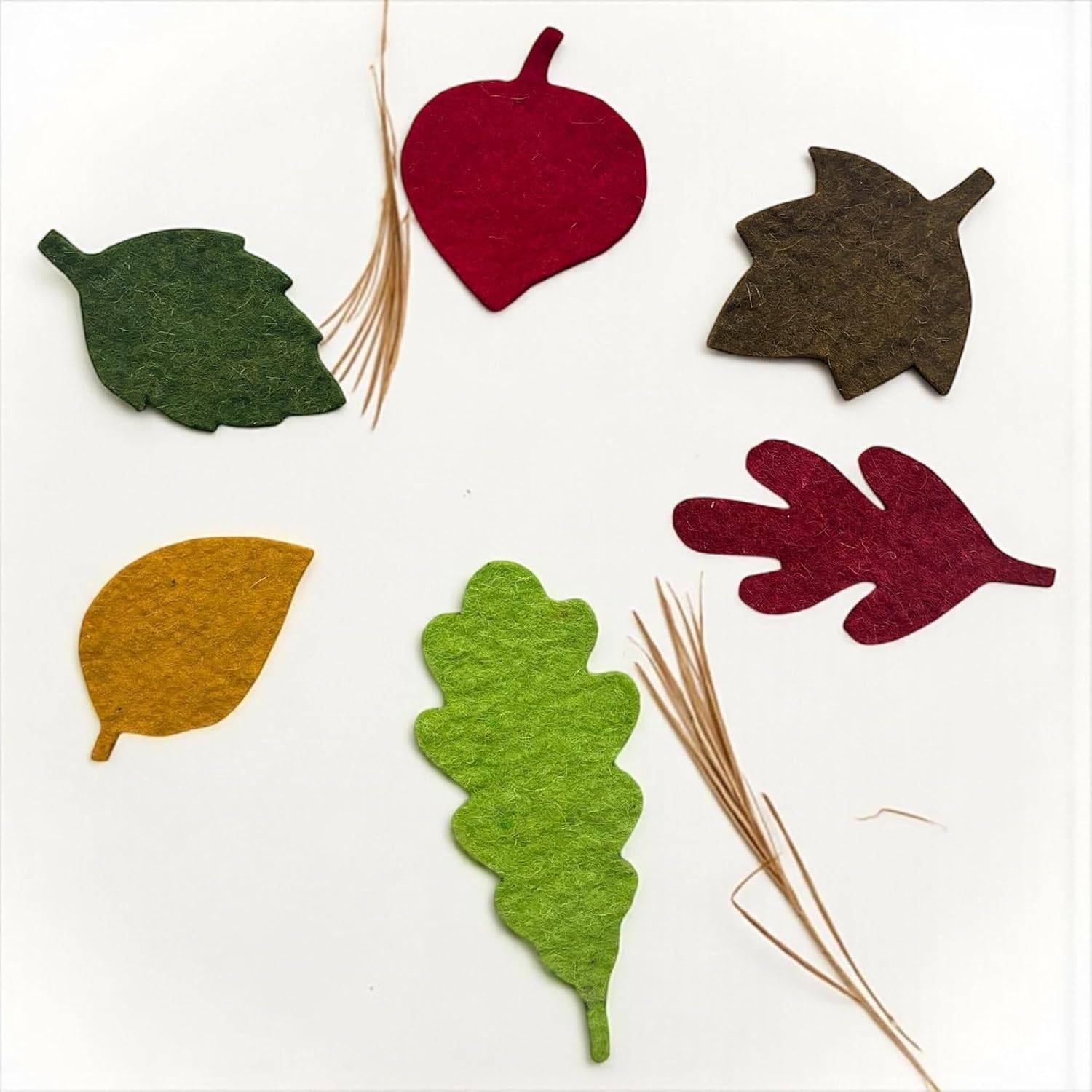 15 Pcs Felt Leaves Die Cuts for DIY Craft & Fall Decoration | Autumn Leaves Craft Shapes