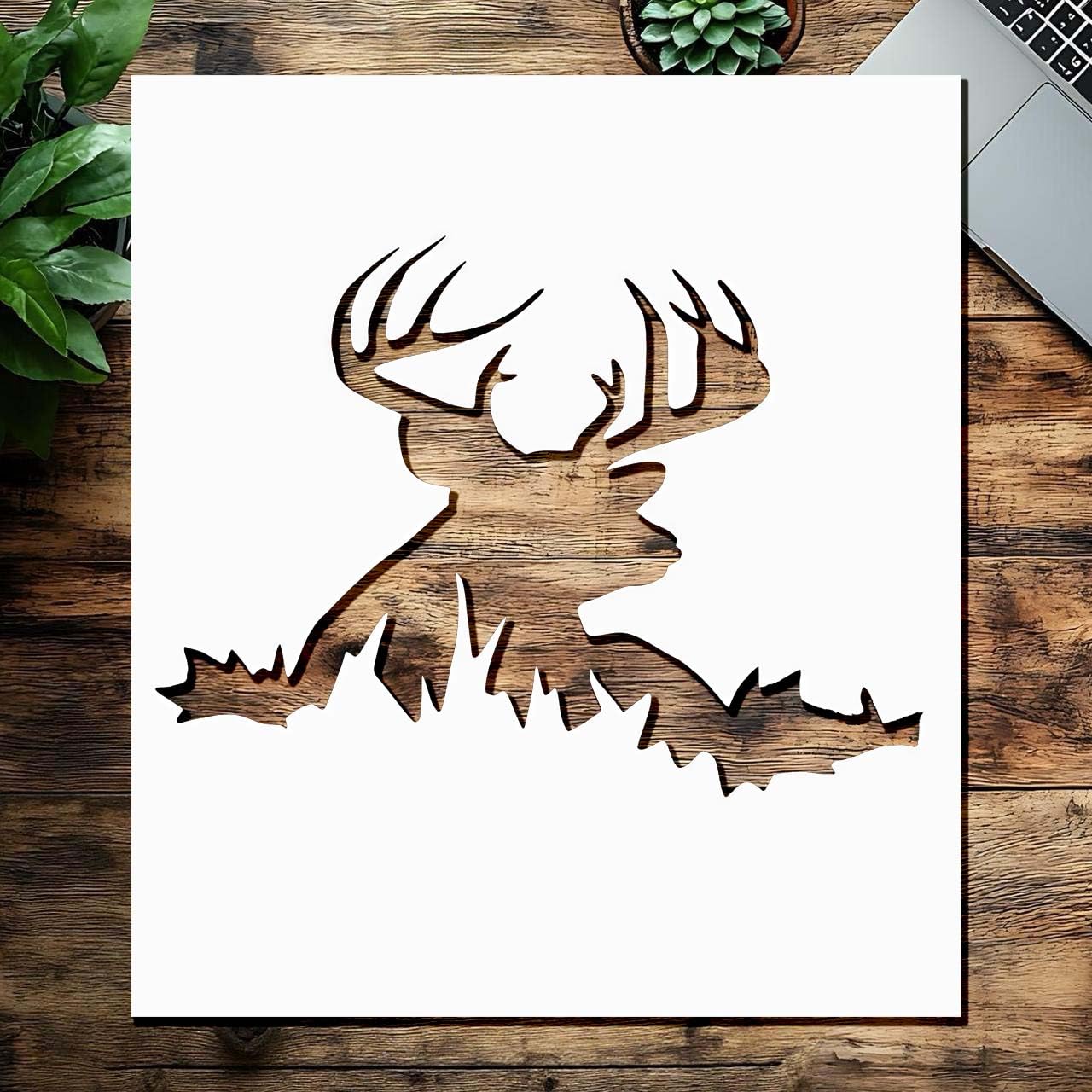 Tiger Head Stencil – 10 x 10 Inch Reusable Plastic Template for Painting, DIY Crafts, Wall Art