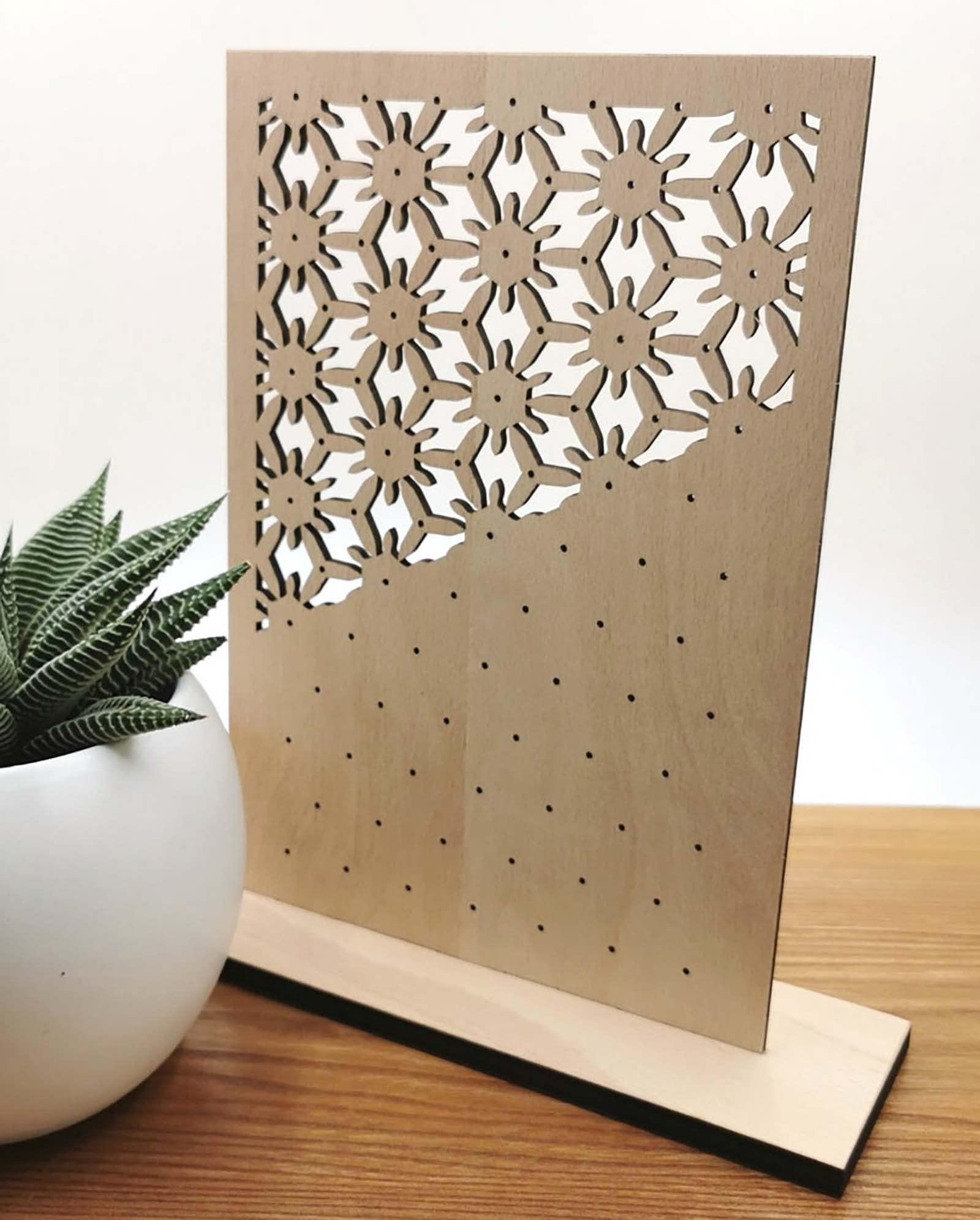 Haoser Wooden Earring Display Stand, Honeycomb Earring Organizer Earring Display Wood Hanging Jewelry Organizer for Stud Earrings (Earring Holder-11) - Haoser