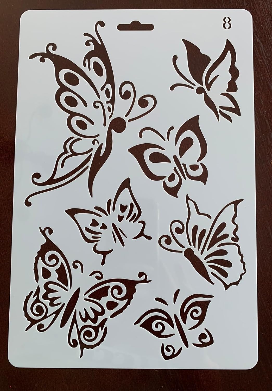Plastic Reusable Butterfly Stencil for Painting – DIY Craft Template for Canvas (10x7 Inch)