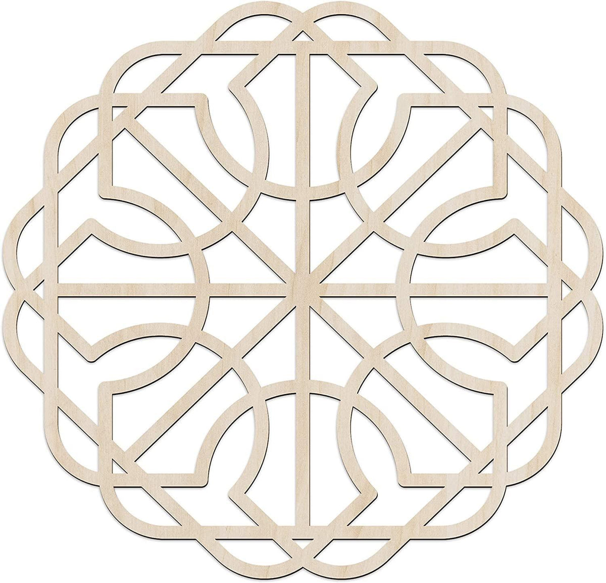 Haoser wooden mandala wall art Design 16, 30 cm birch plywood panel