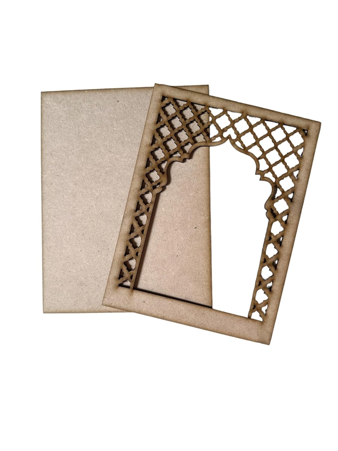 MDF Jharokha Cutouts Pack of 2 | 8x6 Inch Wooden Unfinished Wall Decor