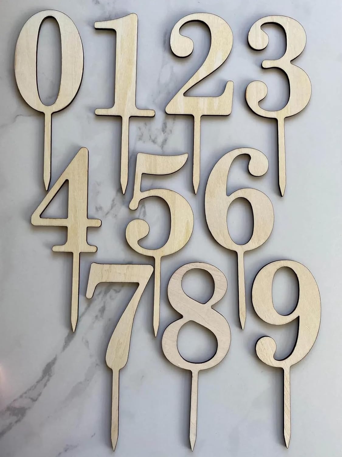 Wooden Number Cake Topper Set | Birthday Party Decoration for Boys & Girls