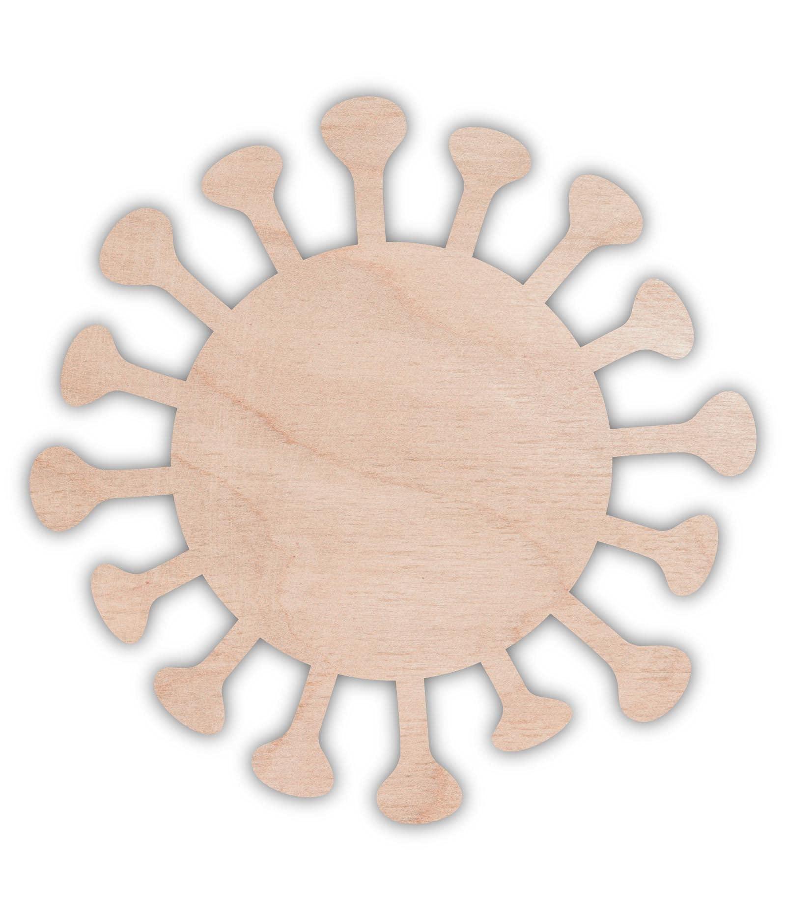 Haoser 3mm Wooden Virus Cutouts for Scrapbooking Arts Crafts DIY Decoration Display Décor - Haoser