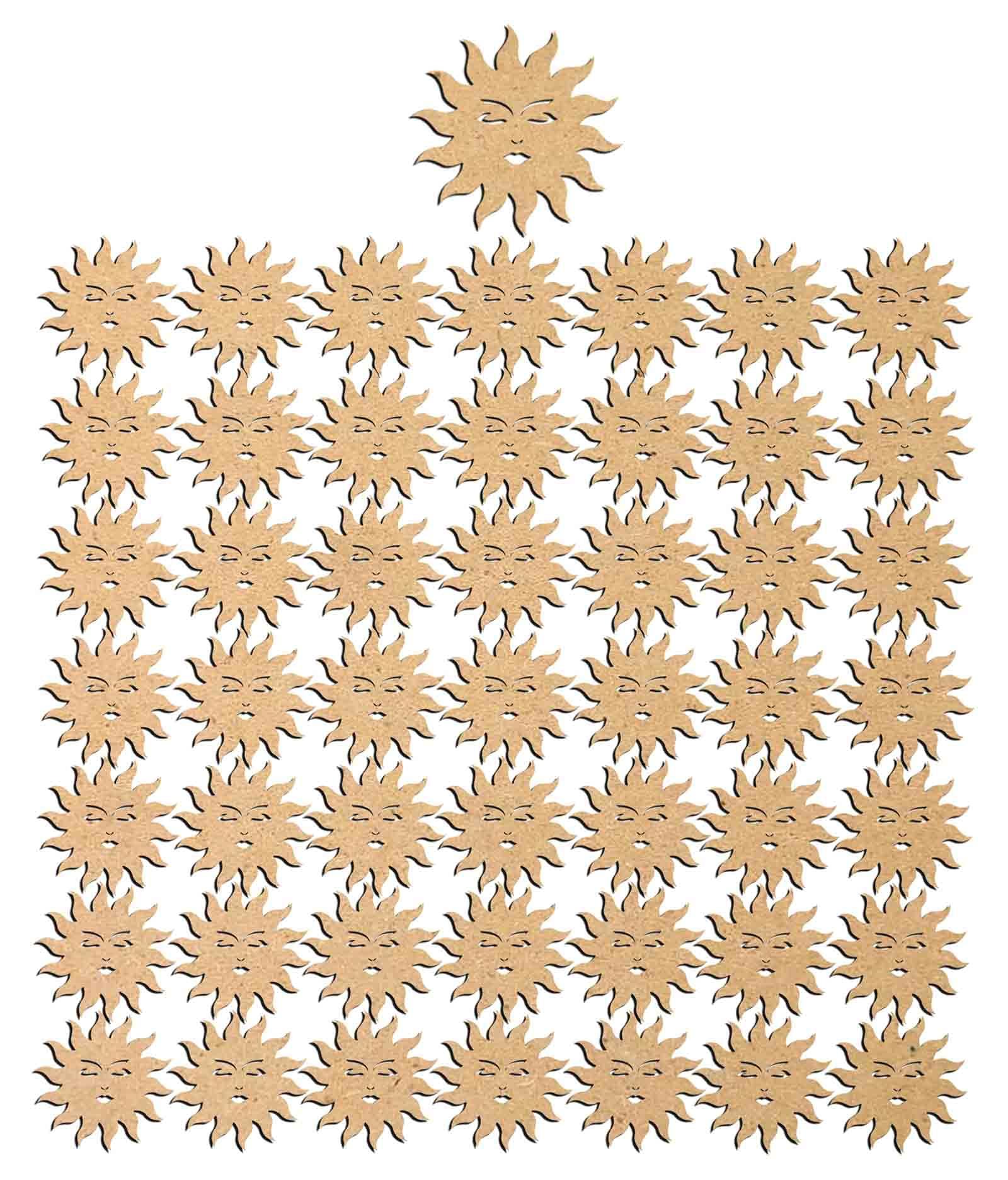 Haoser 3mm Wooden Sun Cutouts for Scrapbooking Arts Crafts DIY Decoration Display Décor - Haoser