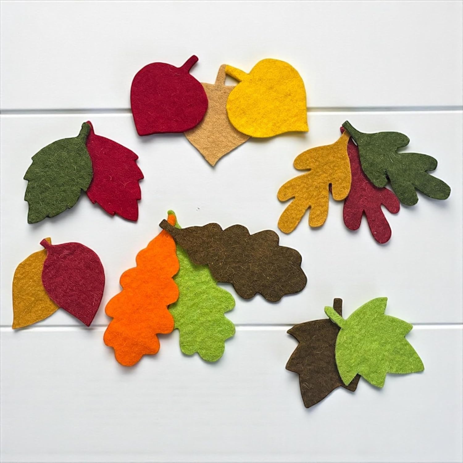 15 Pcs Felt Leaves Die Cuts for DIY Craft & Fall Decoration | Autumn Leaves Craft Shapes