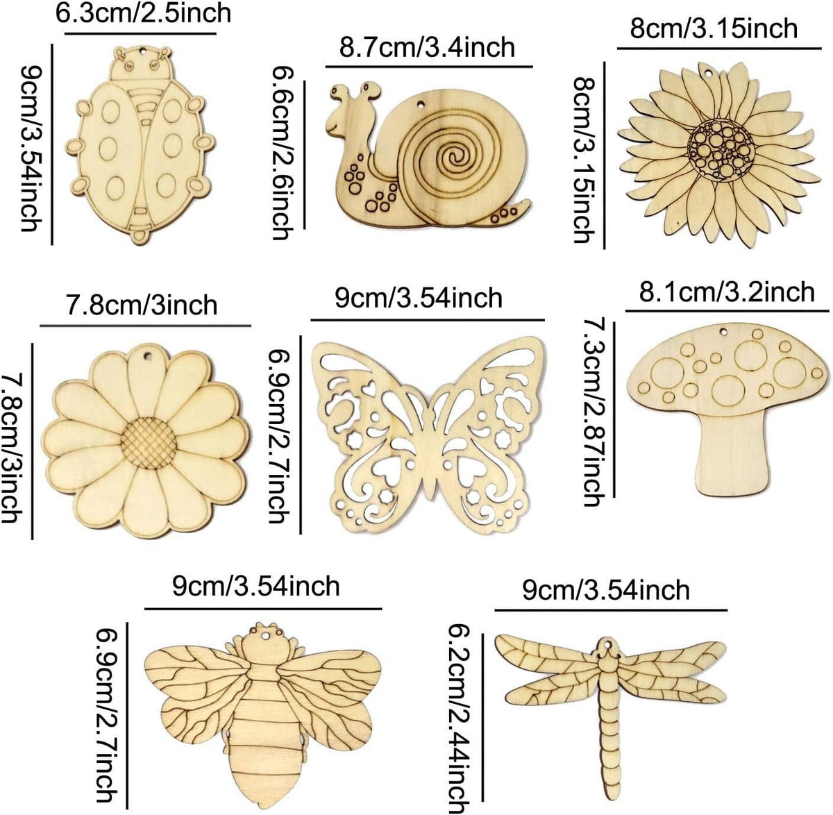Haoser 10 PCS Unfinished Ice Cream Wood Cutouts 10 Styles Summer DIY Blank Unfinished Wooden Cutouts for Crafts Ice Cream Ornament for Kids Painting, DIY Crafts Home Decoration,Kids Art and Craft kit - Haoser