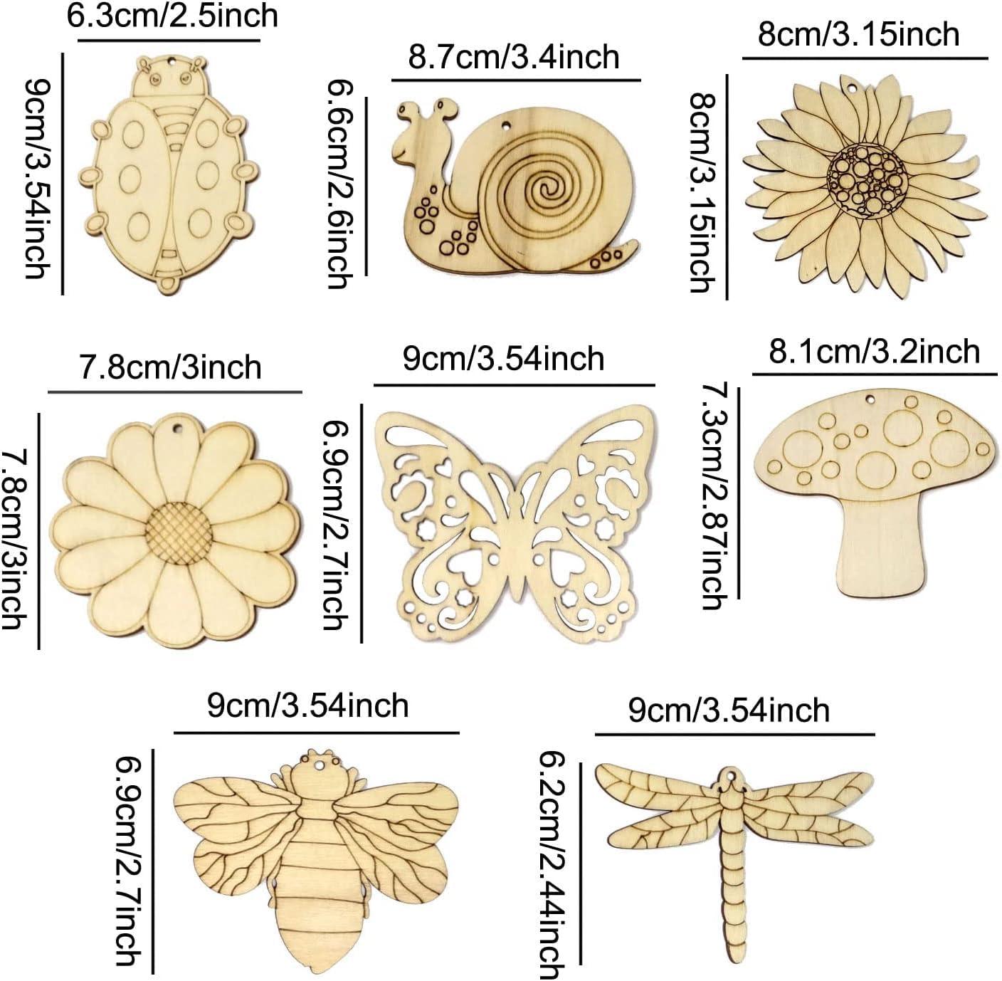 Haoser 10 PCS Unfinished Ice Cream Wood Cutouts 10 Styles Summer DIY Blank Unfinished Wooden Cutouts for Crafts Ice Cream Ornament for Kids Painting, DIY Crafts Home Decoration,Kids Art and Craft kit - Haoser