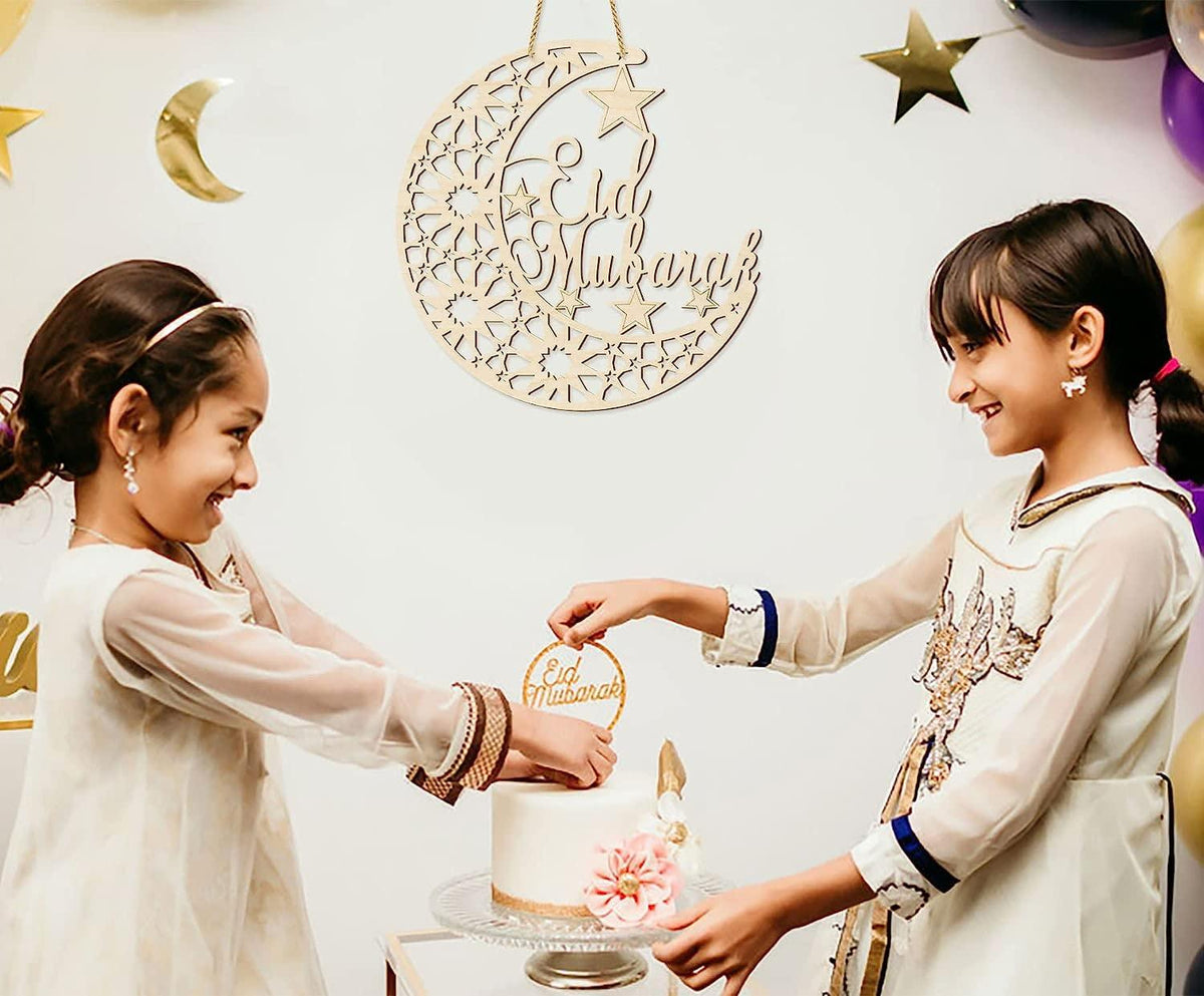Haoser ramadan decor,Eid Mubarak Door Sign Wooden Hanging Signs,Ramadan Decorations for Home, Ramadan Door Decoration,eid gift items - Haoser
