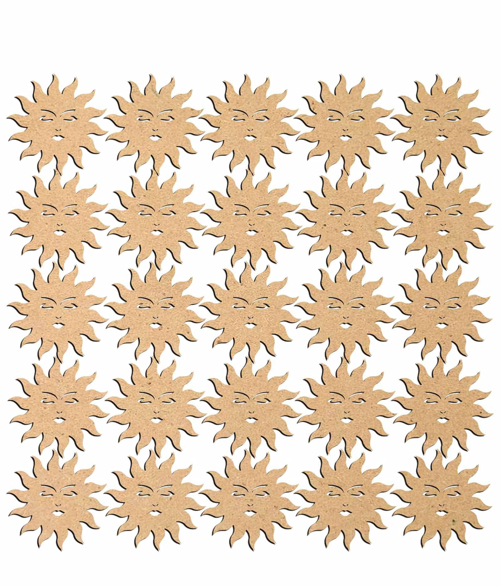 Haoser 3mm Wooden Sun Cutouts for Scrapbooking Arts Crafts DIY Decoration Display Décor - Haoser