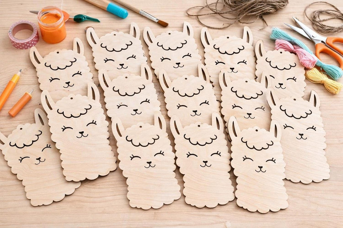 12 Pcs Wooden Alpaca Cutouts | 3 Inch Unfinished MDF/Birch Wood Shapes for DIY Painting Craft