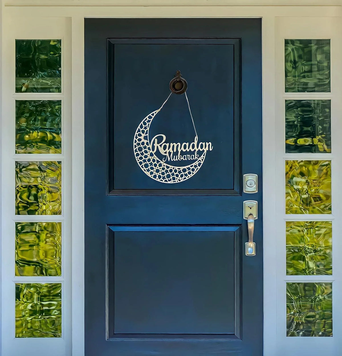 Curious Button Ramadan Wreath - Ramadan Decorations for Home 2024 - Ramadan Mubarak Sign (12 inches) - Ramadan Decorations for Home - Ramadan Decor - Ramadan Gifts -Ramadan Sign - Haoser