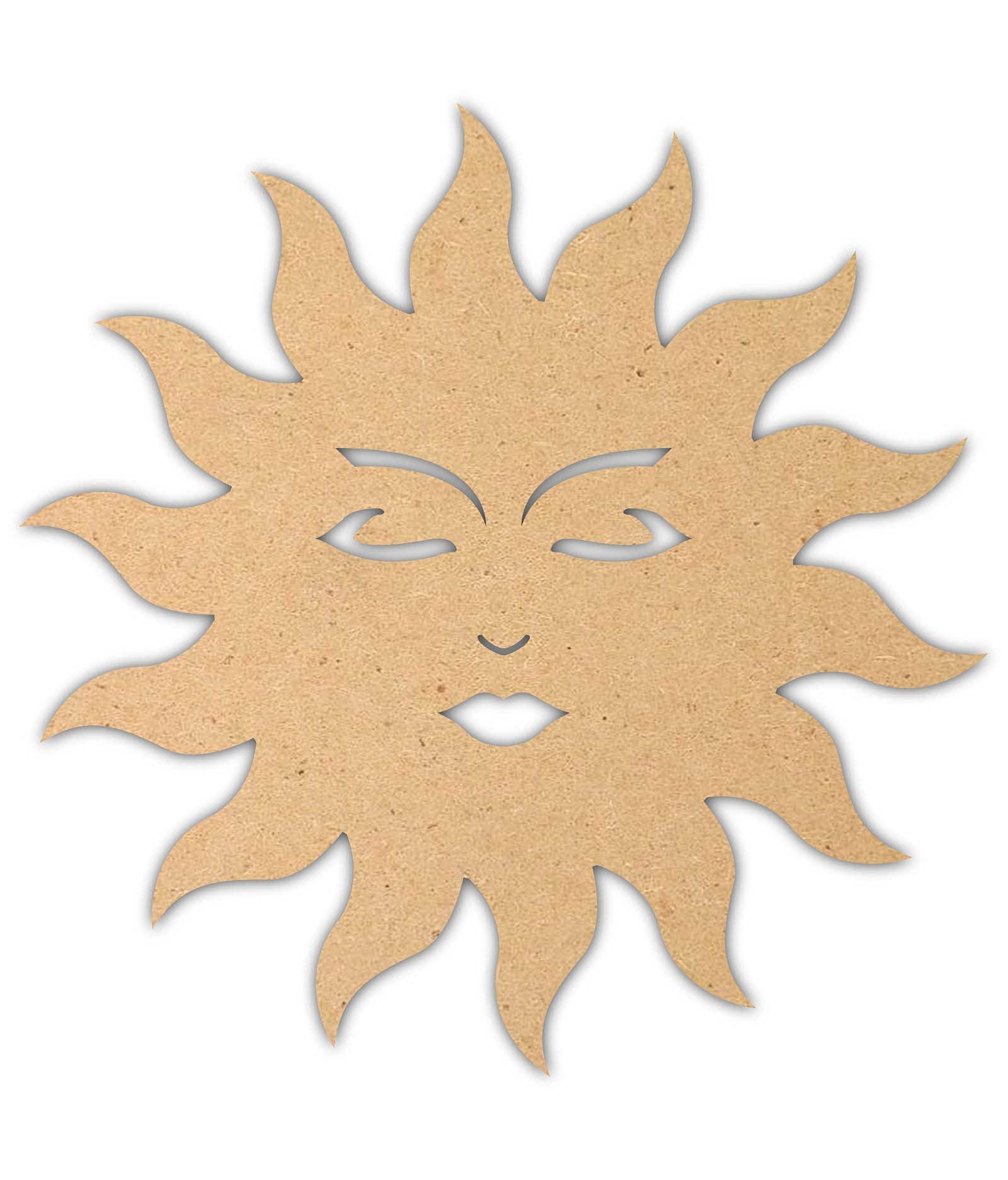 Haoser 3mm Wooden Sun Cutouts for Scrapbooking Arts Crafts DIY Decoration Display Décor - Haoser