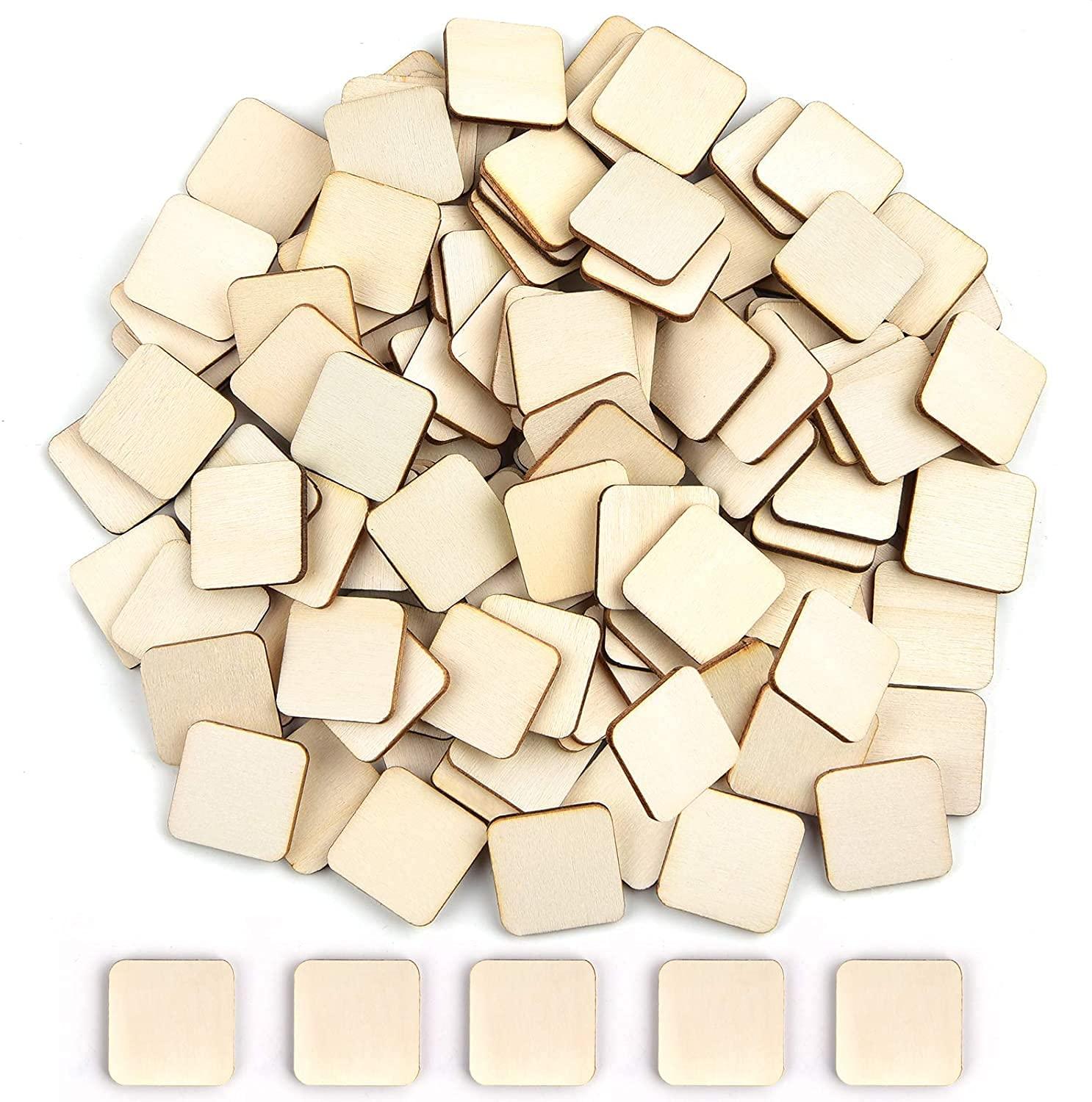 Haoser 100 Pcs Unfinished MDF Boards for Art & Craft 1.5 Inch Square Cutouts with Round Corners | MDF Sheets for DIY Projects MDF Boards for Art and Craft 1.5 inch - Haoser