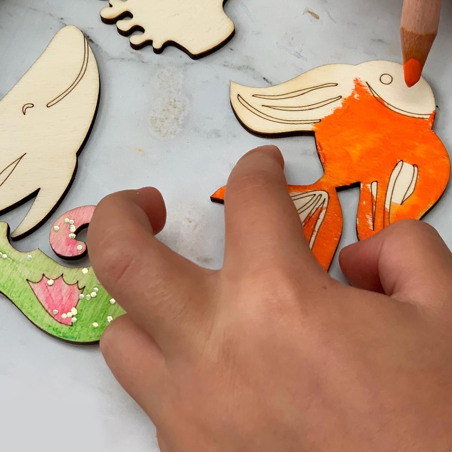 Save Our Oceans Wooden Craft Kit for Kids | 9.44 Inch MDF DIY Painting Kit