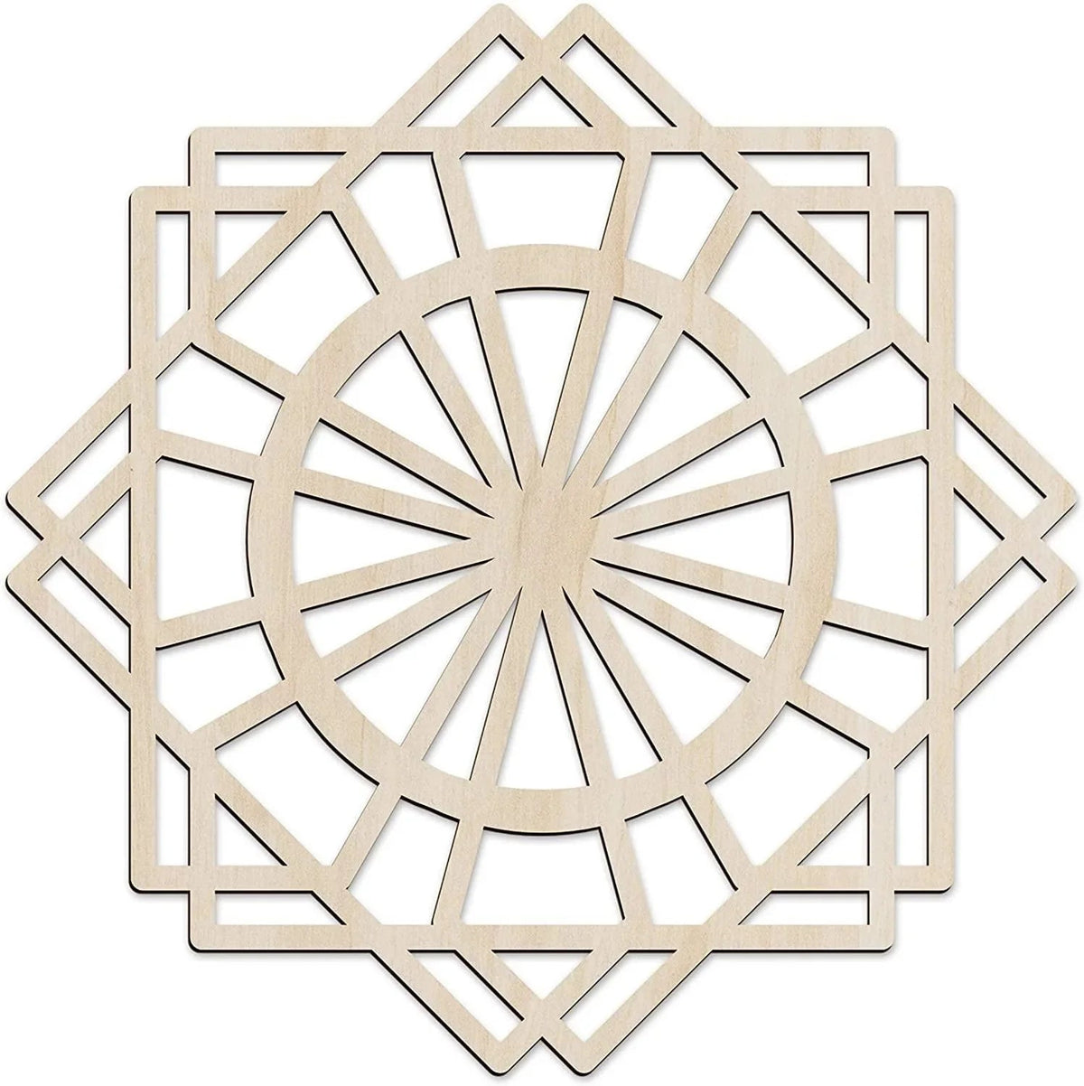 Haoser wooden mandala wall art Design 9, 30 cm birch plywood panel
