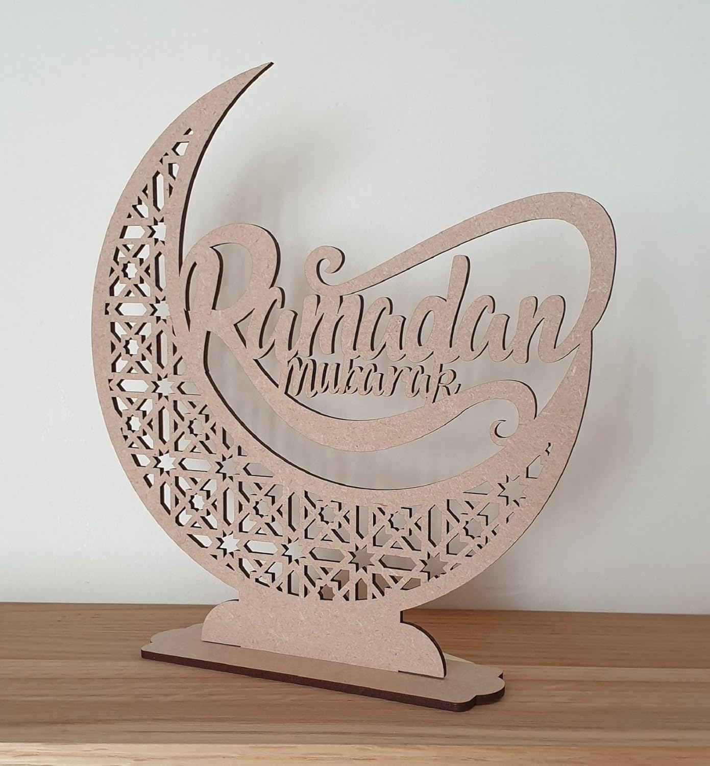 Ramadan Mubarak Wooden Sign Tabletop Decor | Islamic Home Decoration