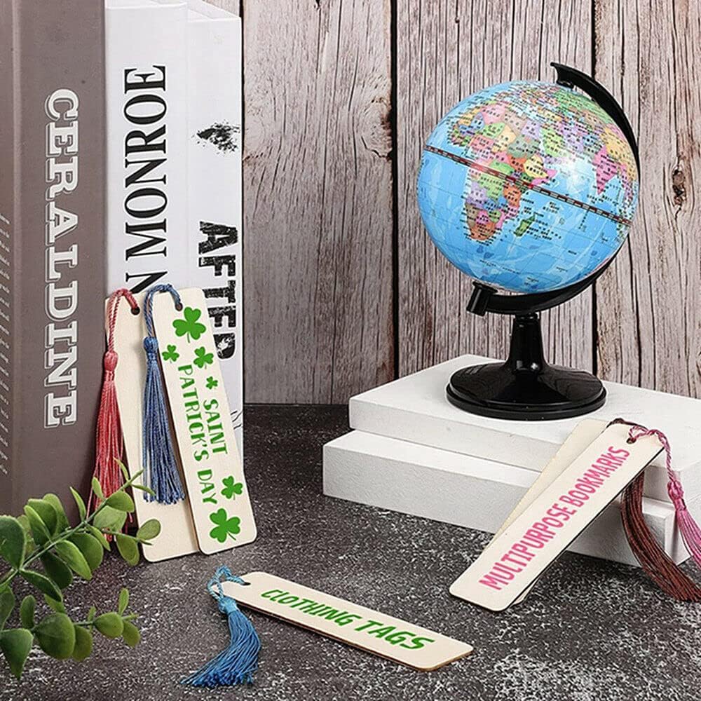 Pack of 25 Wooden Rectangle Name Tags with Hole | Unfinished Pine MDF Wood Wine Tags | Unfinished Wooden Name Tags | Blank Wood Cutout Labels | 4.7 x 1.26 Inch