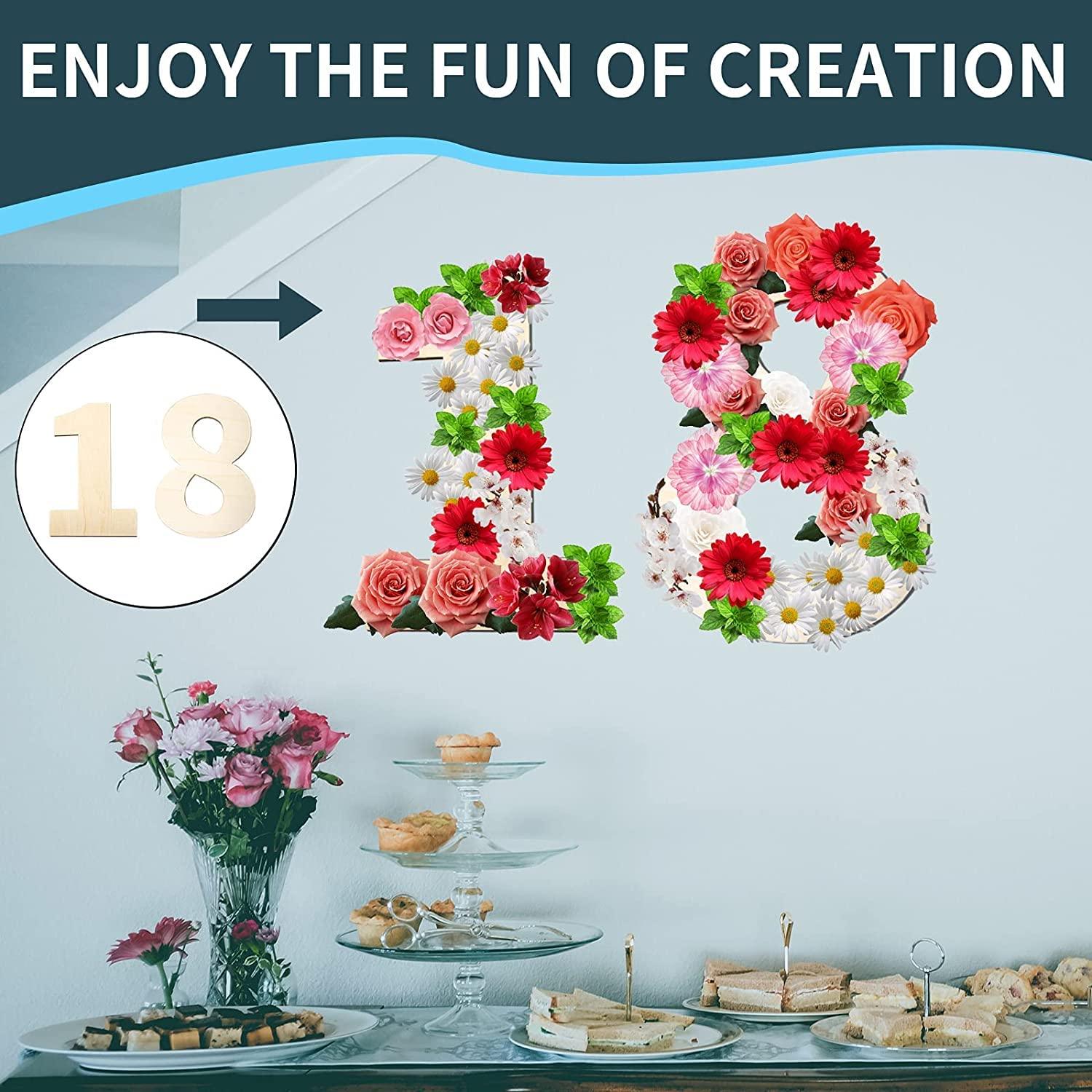Haoser Blank Wooden Number Unfinished Wood Slices Sign Board for DIY Craft Projects Home Sign Wall Birthday Wedding Party Decoration,Wooden Numbers for Craft. - Haoser