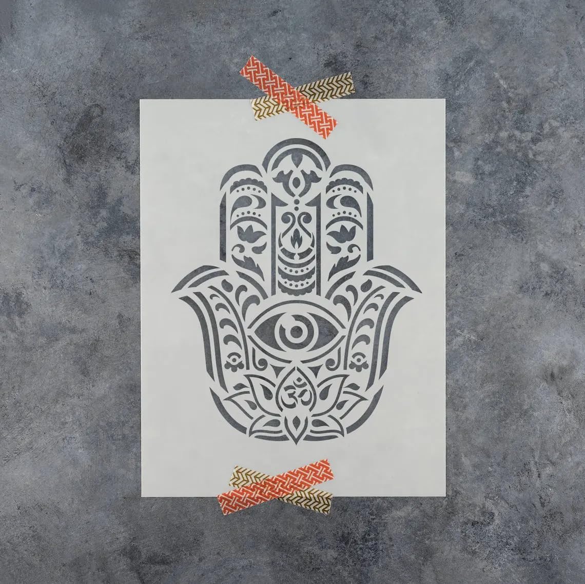 Hamsa Palm Mandala Stencil – Reusable Large Mandala for Painting Wall