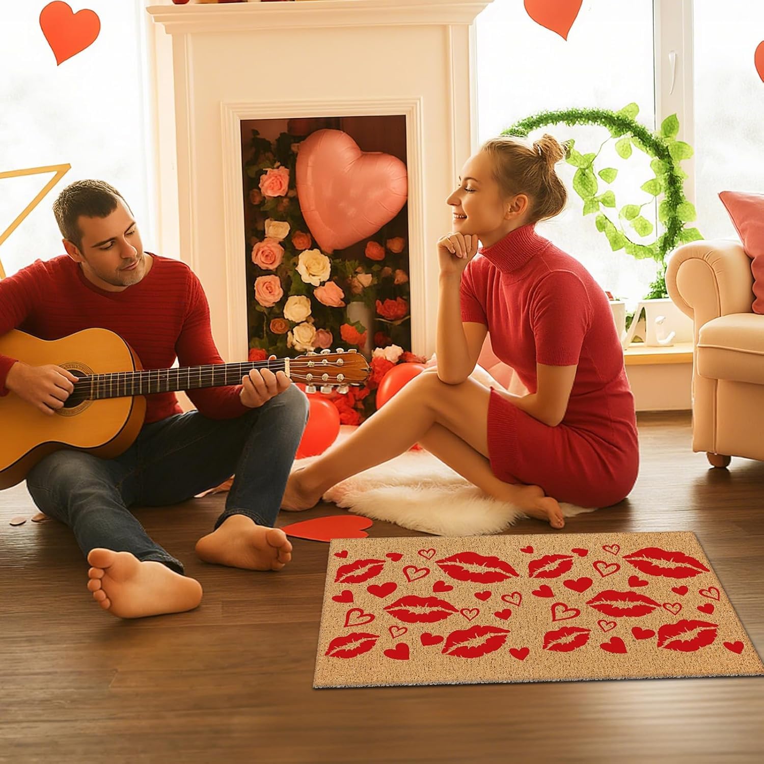 12 Pcs Large Valentine’s Day Stencils for Door Mats – Reusable Welcome Love & Heart Templates