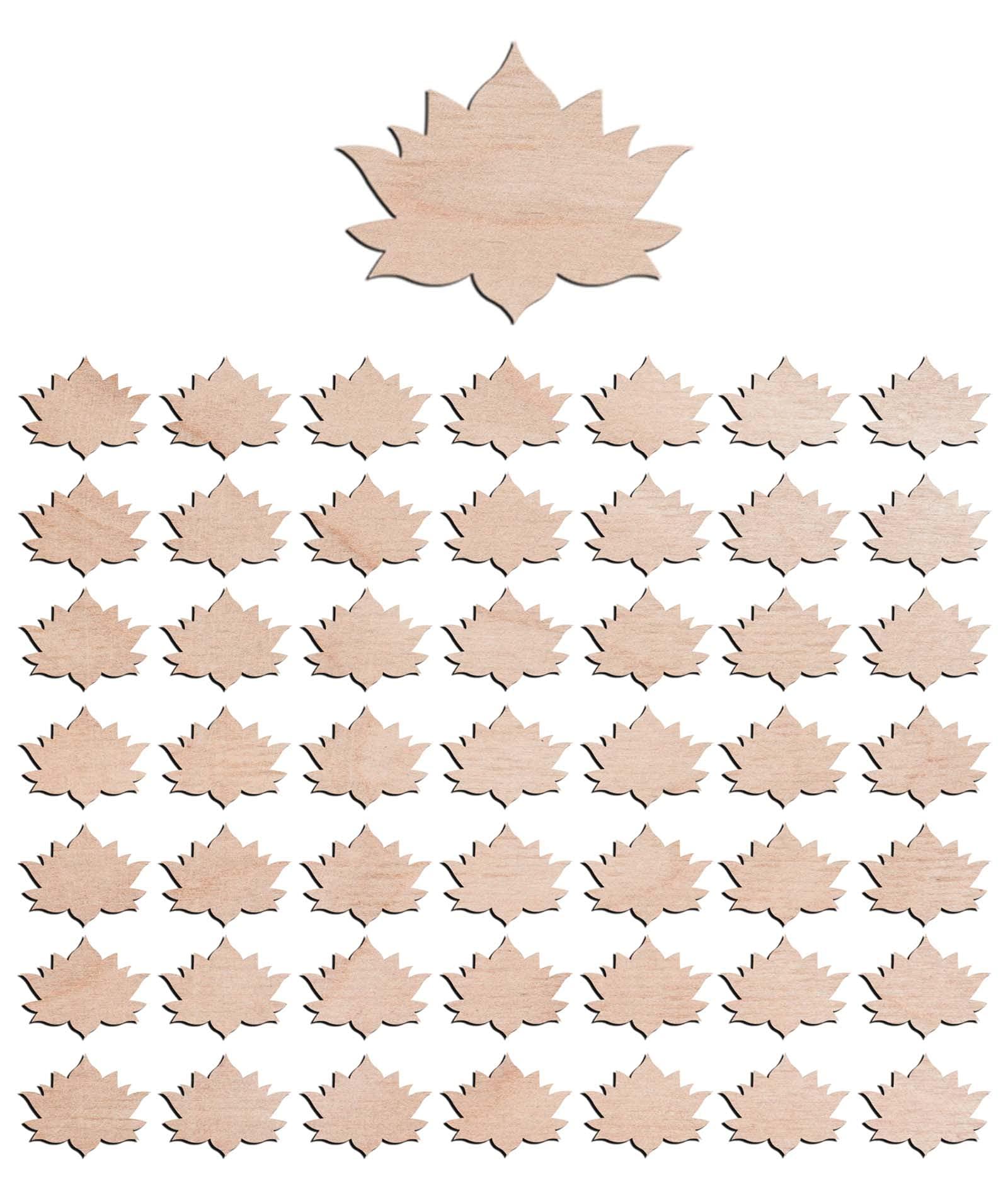 Haoser 3mm Wooden Lotus Cutouts for Scrapbooking Arts Crafts DIY Decoration Display Décor - Haoser