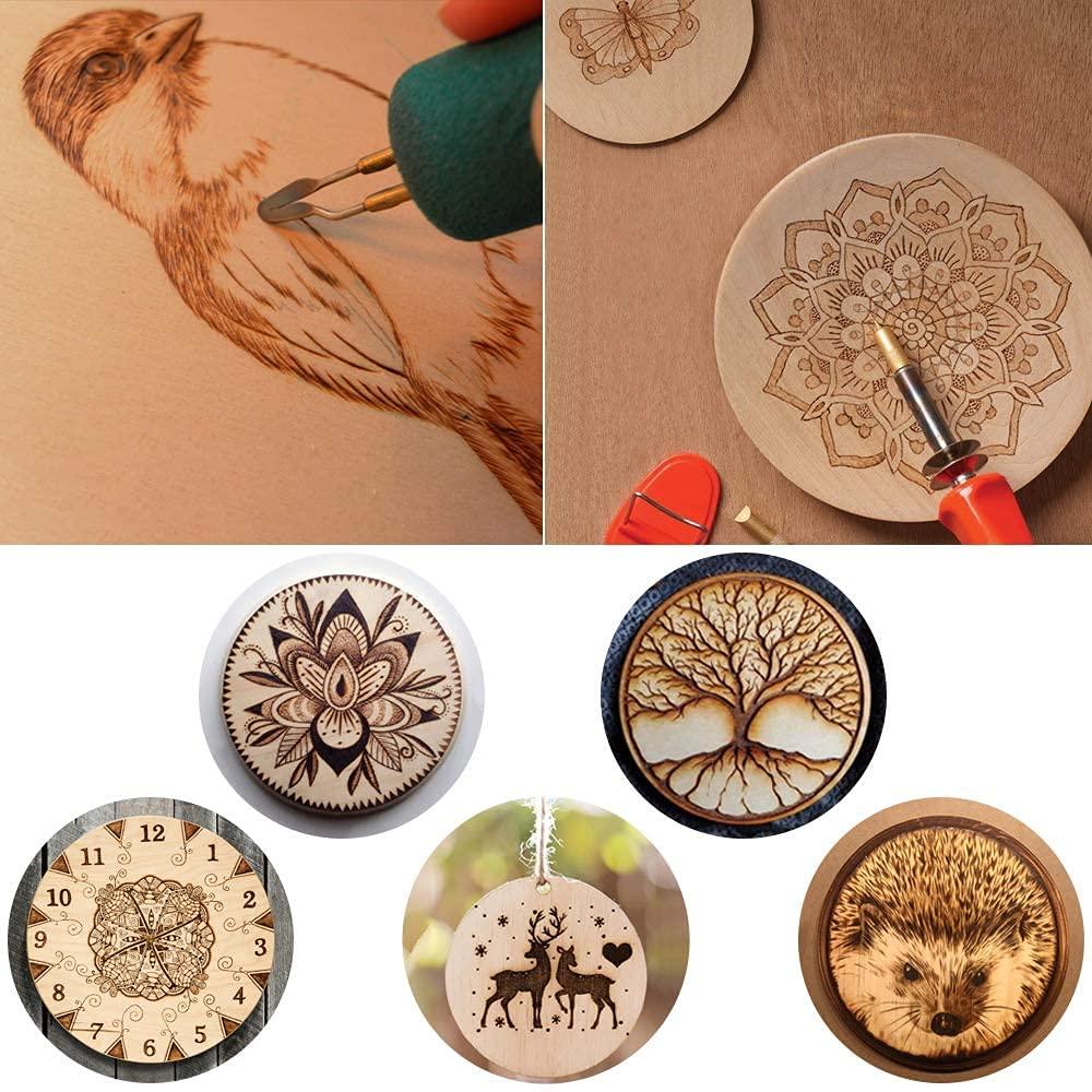 Haoser Unfinished Wooden Circles Round Wood Crafts 10 Pack 10 inch and 10 Pack 5 inch Blank Wooden Signs Wood Cutouts for Crafts,Wood Burning and Decoration (BP3-PNTG-CRCL_Beige_1CRCL-5IN-2CRCL-10IN) - Haoser