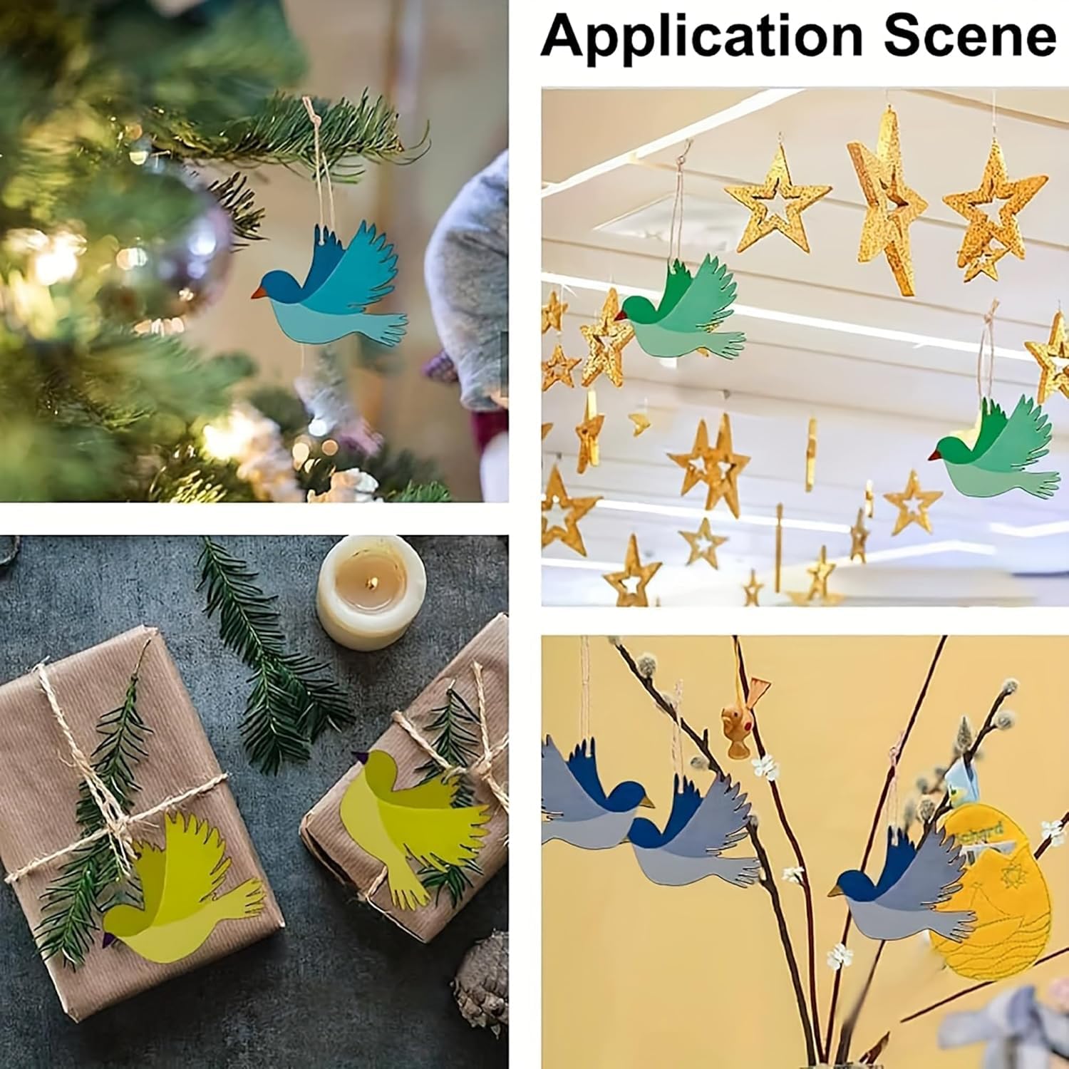 20 Pcs Flying Bird Wooden Cutouts – MDF Peace Dove Shape Hanging Tags