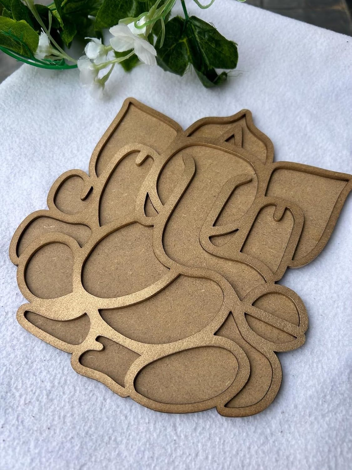 MDF Ganesh Rangoli Stencil for Diwali Decoration | Reusable Eco-Friendly Rangoli Template for Kids Arts & Crafts