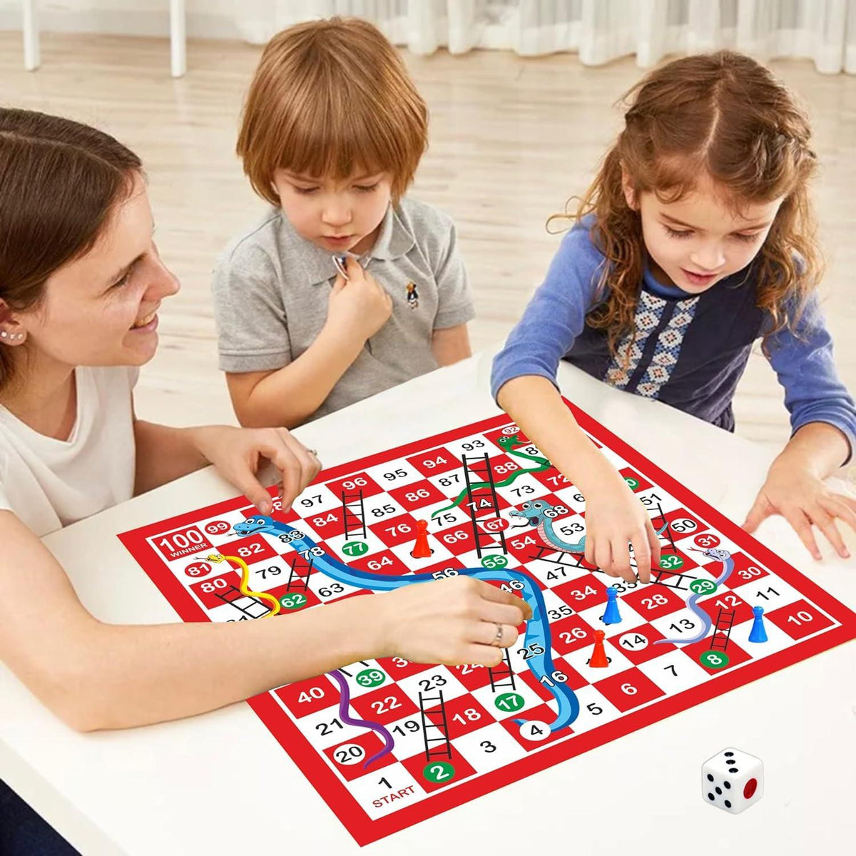 Haoser Ludo Board Game | Snakes and Ladders with Ludo Board Game for Kids and Family Fun - Haoser