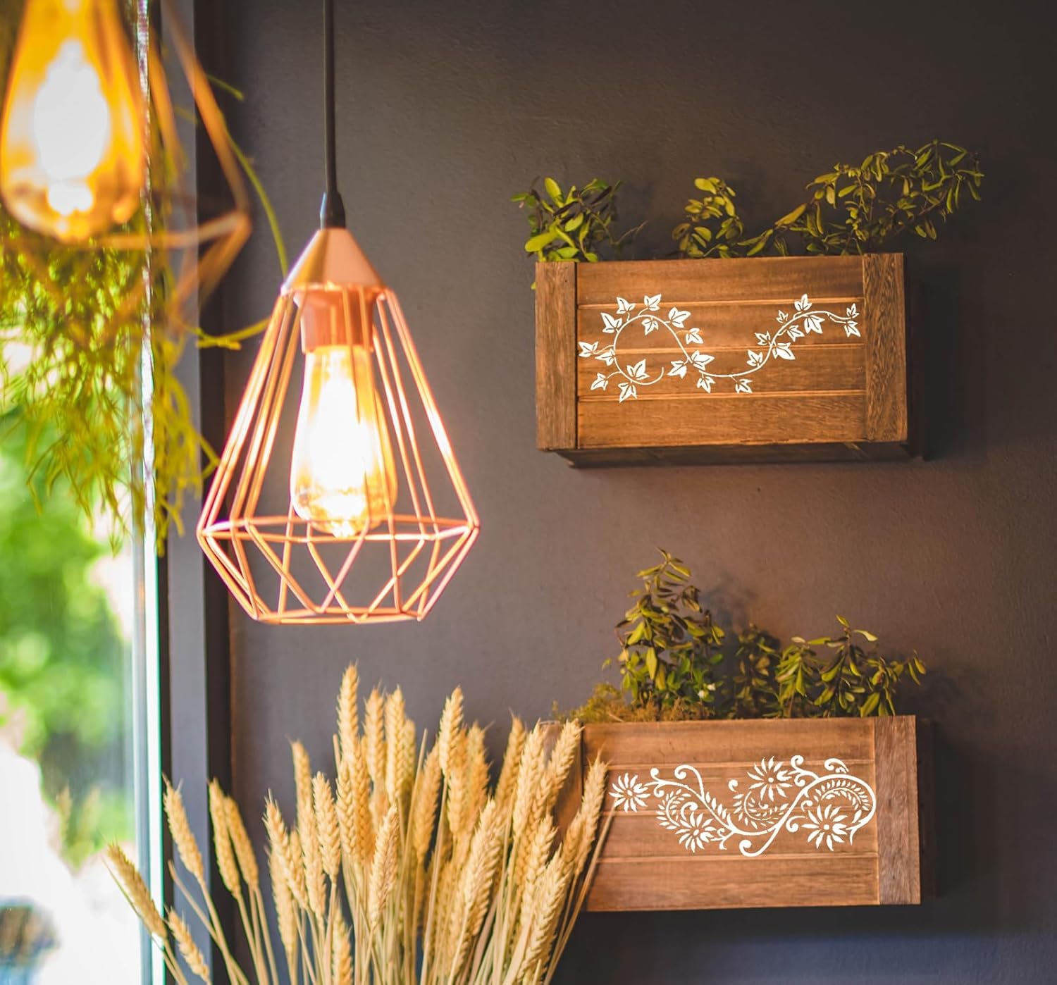 14 Pcs Leaf Stencil Set for Painting – Reusable Plastic Floral & Leaves Templates for Canvas