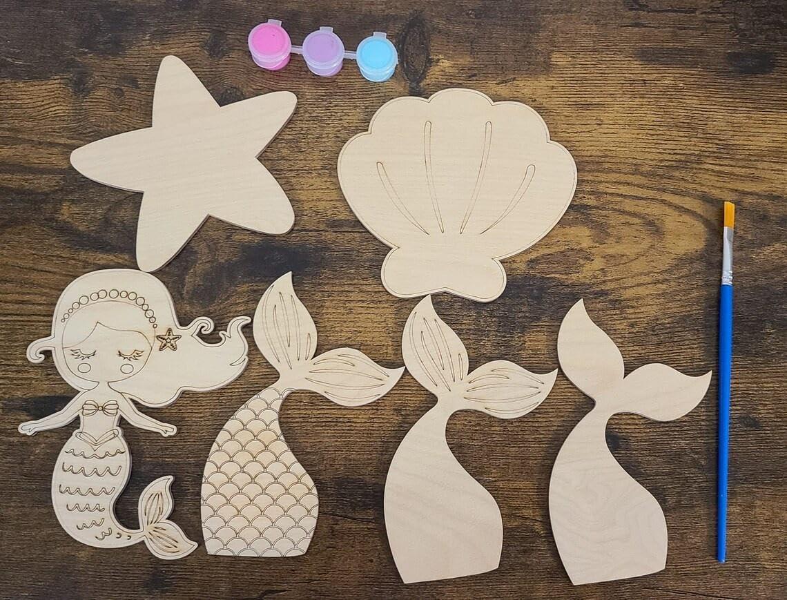 Haoser 10 PCS Unfinished Ice Cream Wood Cutouts 10 Styles Summer DIY Blank Unfinished Wooden Cutouts for Crafts Ice Cream Ornament for Kids Painting, DIY Crafts Home Decoration,Kids Art and Craft kit - Haoser