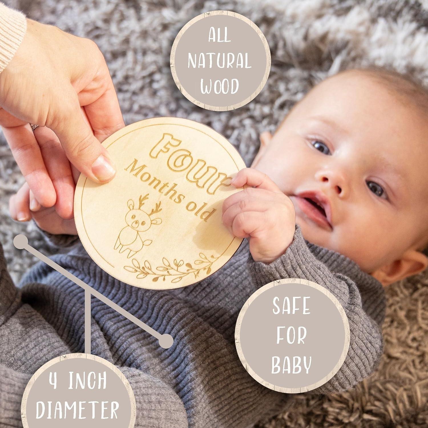 Haoser Baby Milestone Cards, 16 Pc. Newborn Photography Prop Set, Cute Boy and Girl 1st Memory Keepsakes, Milestone Cards |New Baby Gift | Baby Shower Gift/Photoprops Item - Haoser